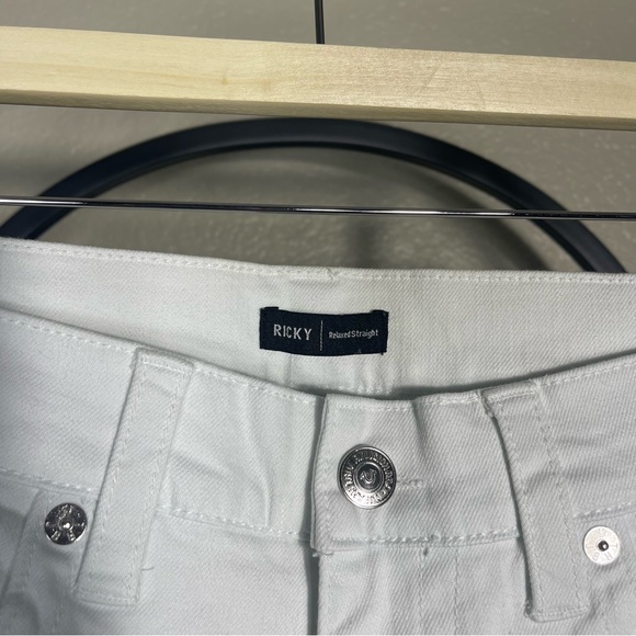 TRUE RELIGION Men White Jeans Ricky Relaxed Straight Pants 34"x32" NWT $179 - Picture 2 of 11